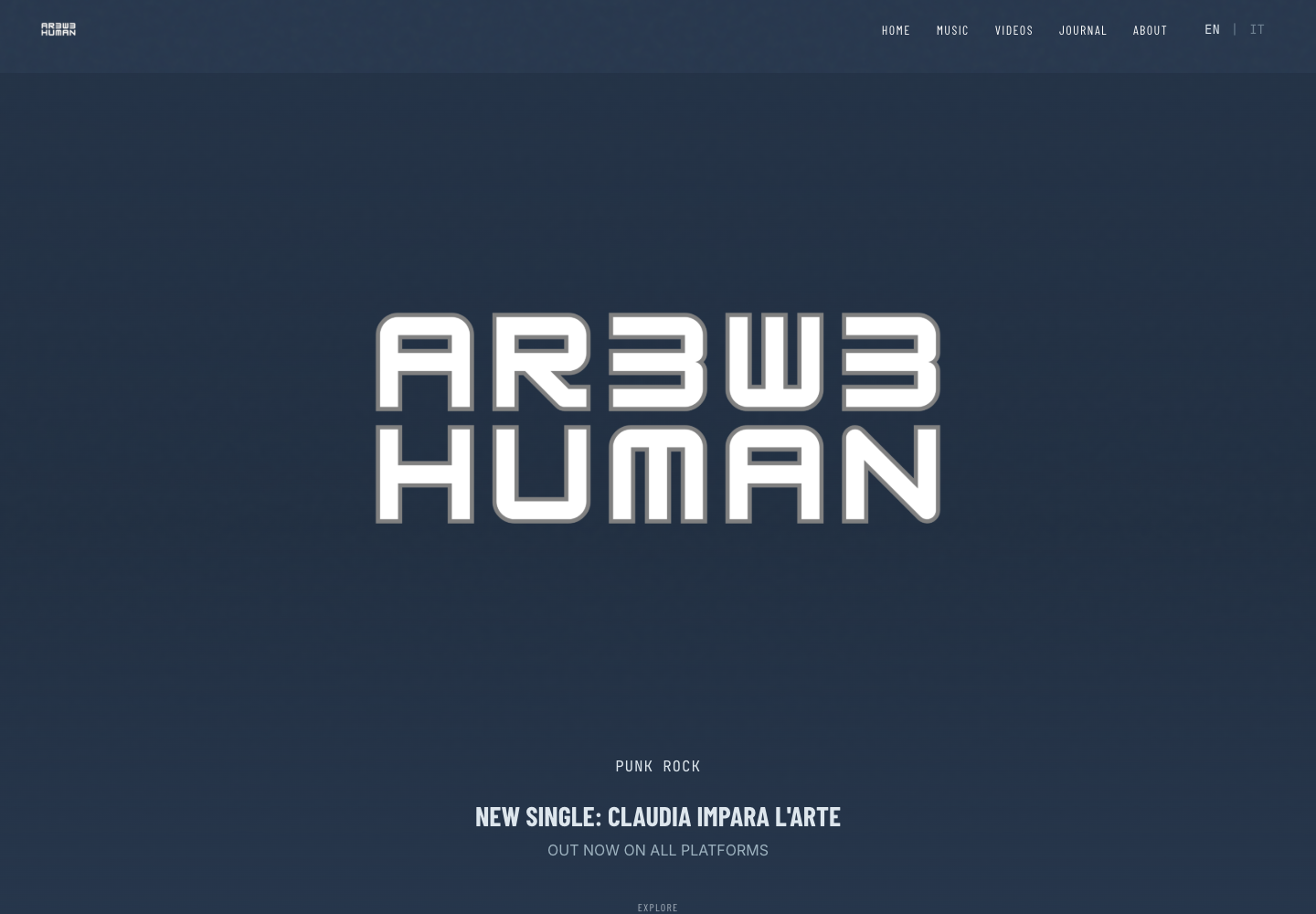 AreWeHuman punk rock band website preview