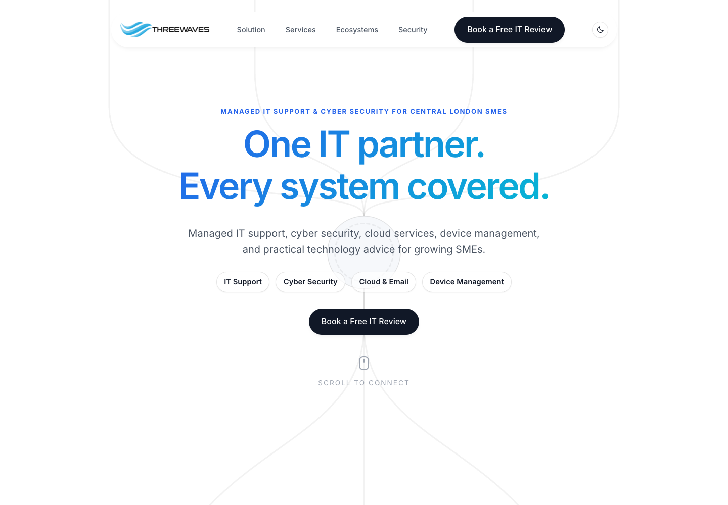 Threewaves managed IT support website preview